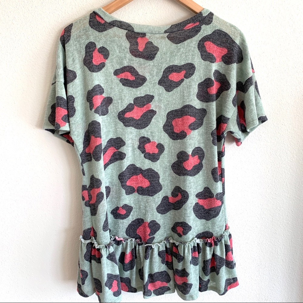 Coco Kelly Ruffle Animal Print Top - Picture 2 of 8